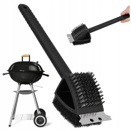 Grilio šepetys grotelėms valyti, 37 cm, vielos grandiklis, valiklis 3 viename