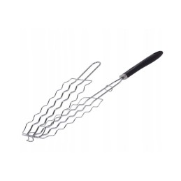 Dvigubos grotelės kepimui ant grotelių, laužui, mėsai, daržovėms ir patiekalams