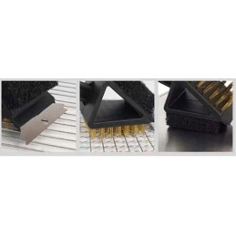 Ilgas grandiklis ir šepetys grilio grotelių valymui - 36cm