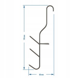 Trigubi kabliukai 5 vnt žuvies rūkymui rūkykloje 311302