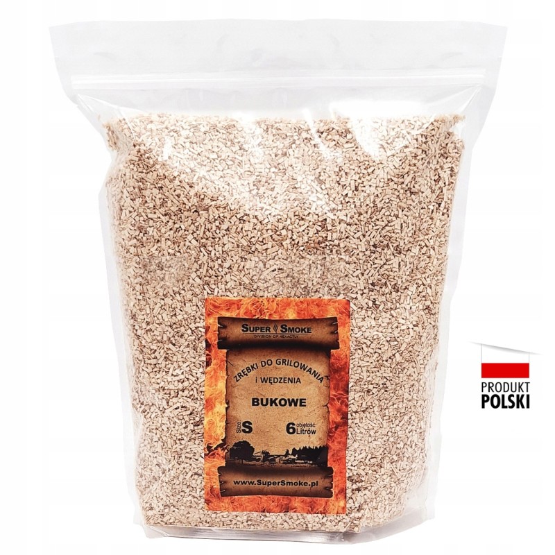 Super dūminės medienos drožlės buko rūkymui dydis: s 6 litrų doypack