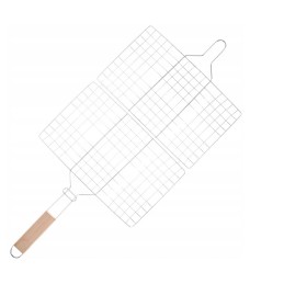 BBQ grilio grotelės su medine rankena