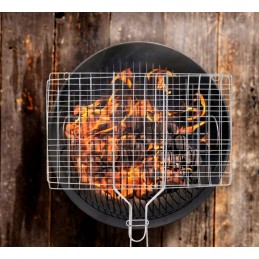 BBQ grilio grotelės su medine rankena