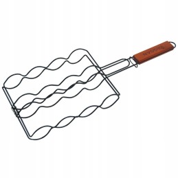 Metalinės grotelės dešroms kepti, juodos, nepridegančios, 50x19 cm / vag