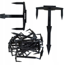 Trišakio smeigtukai agrotekstilei, platūs, 50 vnt, 17 cm