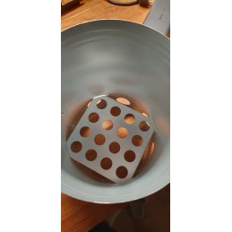 Kaminas anglies briketų kepsninei uždegti, didelė kepsninė, skersmuo 16 cm, sidabrinė