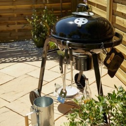 Kaminas kepsniui apkurti, grilio starteris, židinys, sidabrinis metalas