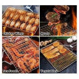 Grilio grotelės, tinklinis krepšelis, žuviai, mėsai, daržovėms kepti, 32,5cmx23cm