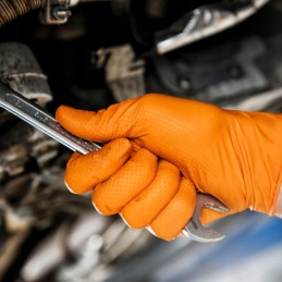 Gogrip nitrilo dirbtuvių pirštinės stiprios oranžinės spalvos l 50 vnt