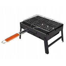 Plieninės grilio grotelės 35x22 cm elitehoff e-6256 su medine rankena