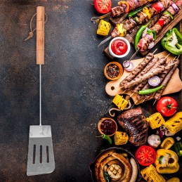 Grilio reikmenų rinkinys: žnyplės, mentelė, mėsos šakutė, 3 vnt