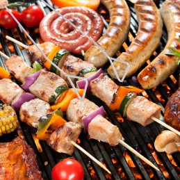 Grilio reikmenų rinkinys: žnyplės, mentelė, mėsos šakutė, 3 vnt