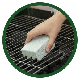 Valymo akmuo su rankena grilio grotelėms