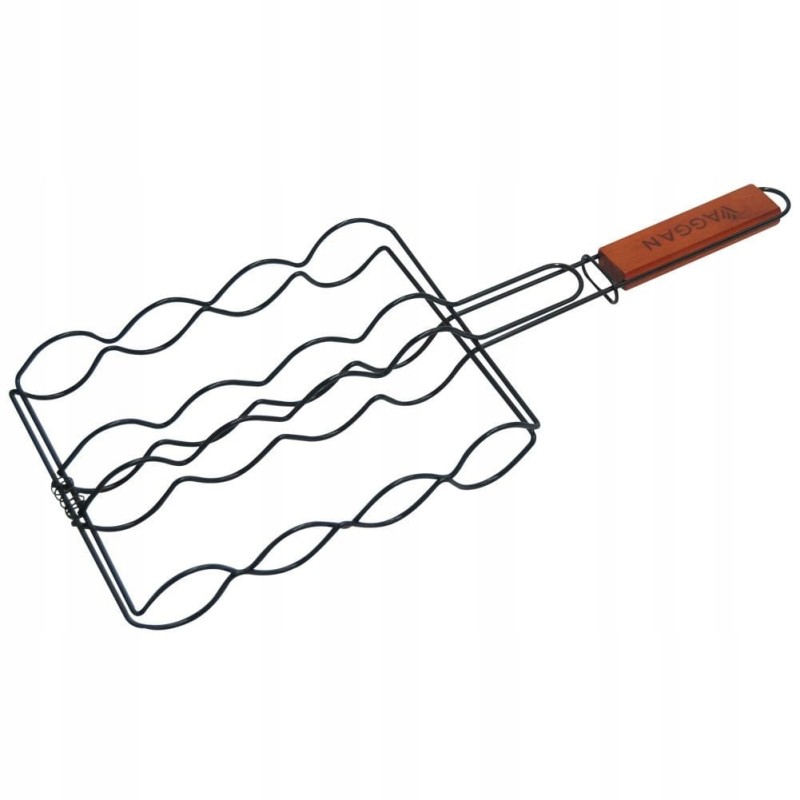 Metalinės kepsninės dešroms kepti, juodos, nepridegančios, 50x19 cm