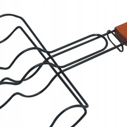 Metalinės kepsninės dešroms kepti, juodos, nepridegančios, 50x19 cm