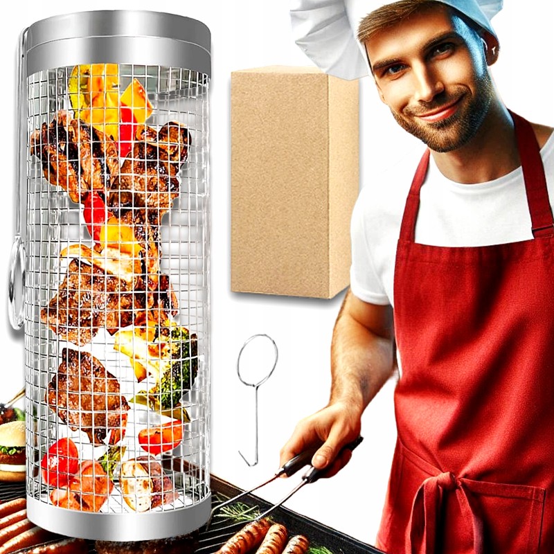 ️ Krepšelis mėsai, bulvytėms, žuviai kepti, grilis, grotelės, 1 vnt, 30 cm