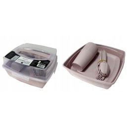 Dajar turistinis pikniko rinkinys 6 asmenims, 32 elementai, šviesiai alyvinė