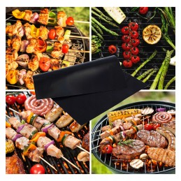 10x tefloninis grilio kilimėlio padėklas daugkartinio naudojimo grilio grotelės bbq 40x33cm