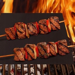 10x tefloninis grilio kilimėlio padėklas daugkartinio naudojimo grilio grotelės bbq 40x33cm