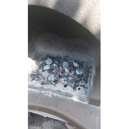 Kaminas šašlykams, anglies briketų uždegimas, židinio kurtuvas