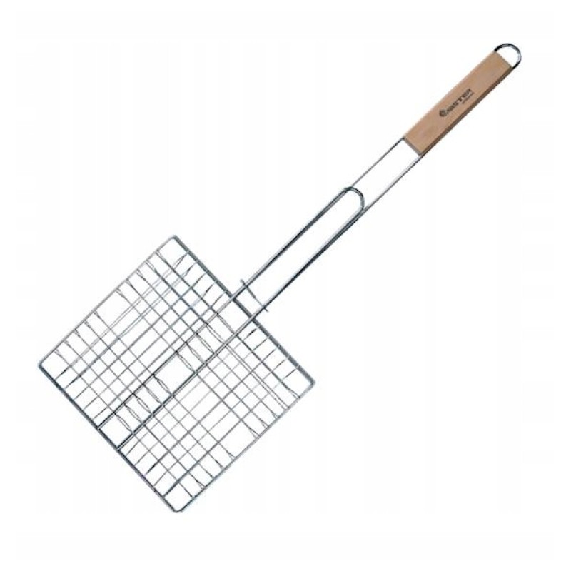 Žuvies grilio grotelės su izoliuota rankena 23 x 21 cm