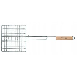 Žuvies grilio grotelės su izoliuota rankena 23 x 21 cm