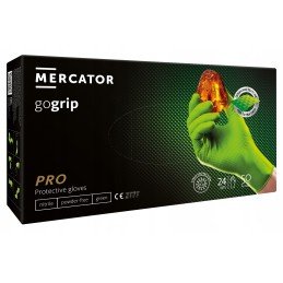 Mercator medicininės sustiprintos nitrilo pirštinės gogrip green l 50 vnt.