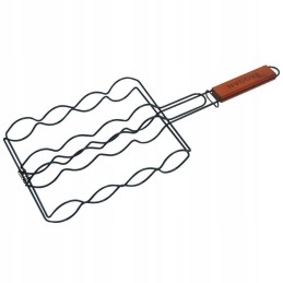 Metalinės dešrelių grotelės, juodos, nepridegančios, 50x19 cm