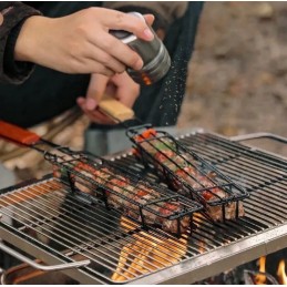 Grilio krepšelis, besisukančios grotelės kempingo griliui, nemokamai