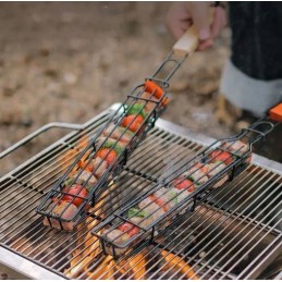 Grilio krepšelis, besisukančios grotelės kempingo griliui, nemokamai