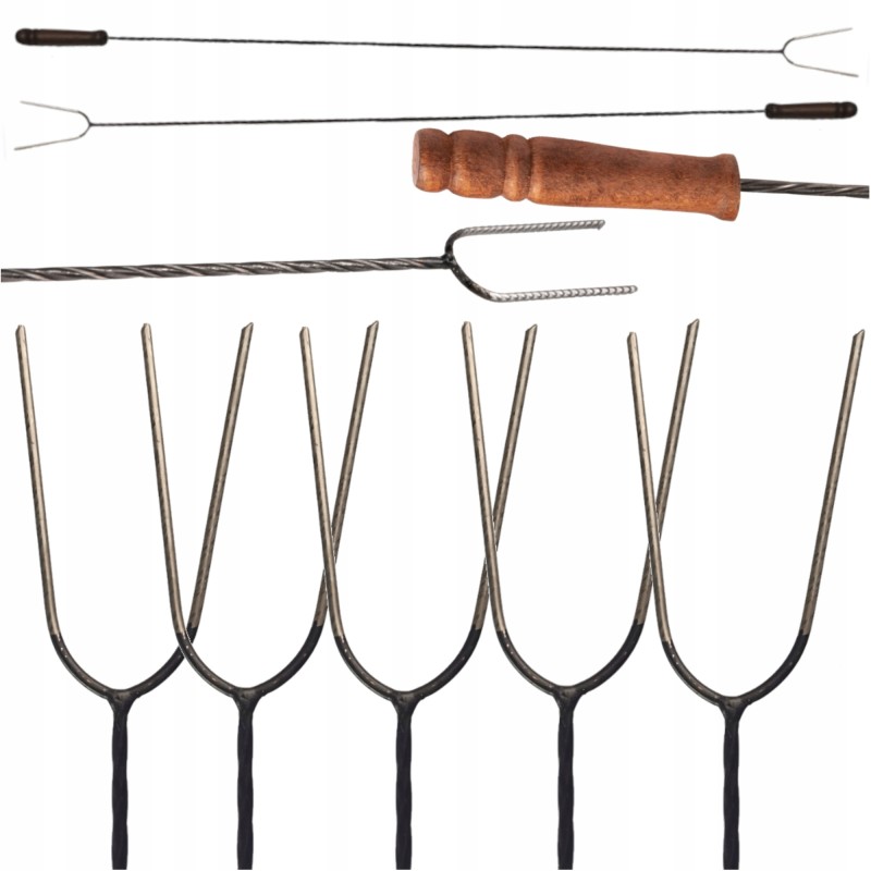 Dešros lazdelės, židinio šakutė, 120cm, 5vnt, kietas komplektas