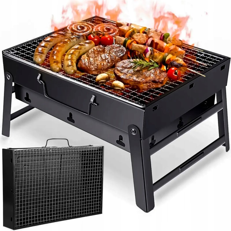 Anglies grilis plieninis sodo katilas nešiojamas sulankstomas lagaminas