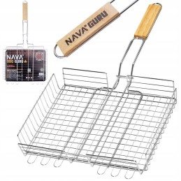 Uždaras metalinis grotelių krepšelis Nava bbq guru 32 x 24,5 cm