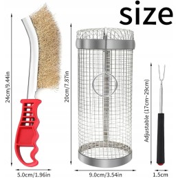 Grilio rinkinys, grotelės, krepšelis su kabliuku ir valymo šepečiu