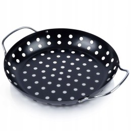 Grilling basket metal perforated black 24x29 cm
