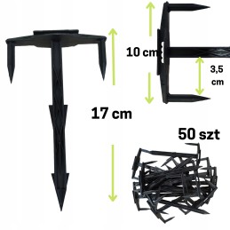 Trišakio smeigtukai agrotekstilei, geotekstilei, 50 vnt, 17 cm