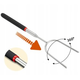 4x lazda, teleskopinis stulpas laužui, šakutė, šakutė, šašlykinės laužas, ilgas