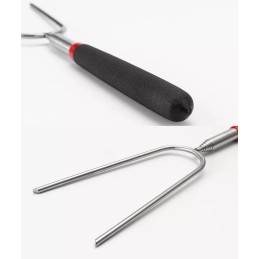 4x lazda, teleskopinis stulpas laužui, šakutė, šakutė, šašlykinės laužas, ilgas