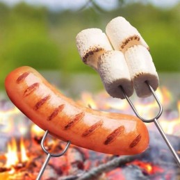 4x lazda, teleskopinis stulpas laužui, šakutė, šakutė, šašlykinės laužas, ilgas