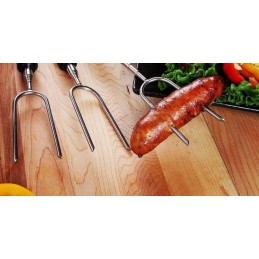 4x lazda, teleskopinis stulpas laužui, šakutė, šakutė, šašlykinės laužas, ilgas