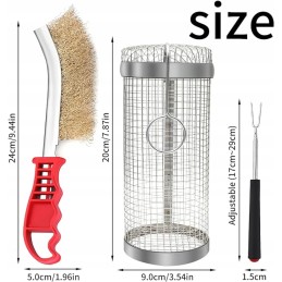 Grilio rinkinys, grotelės, krepšelis su kabliuku ir valymo šepečiu