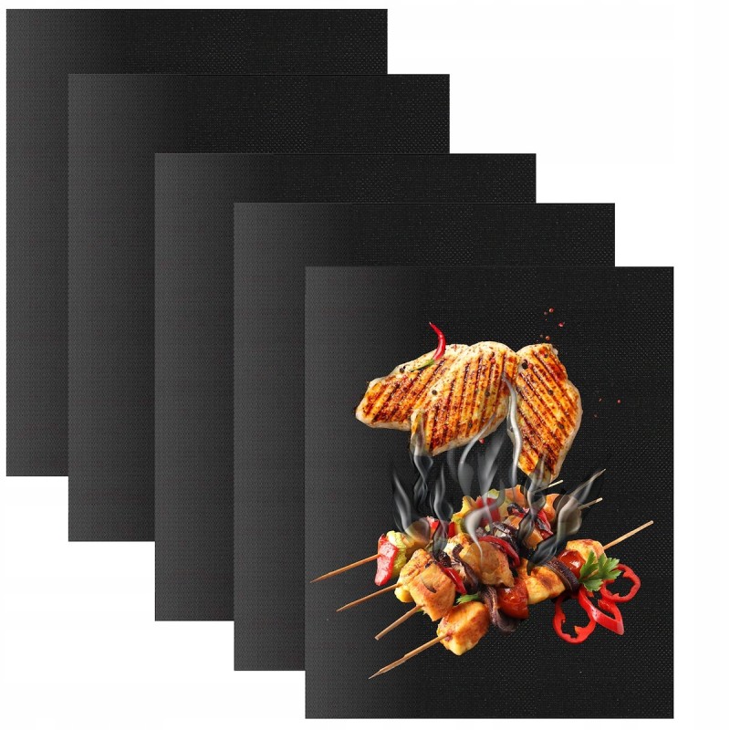 Tefloninis grilio kilimėlis griliui 50x40 padėklai 5 vnt