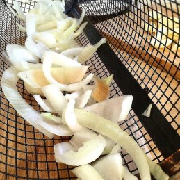 Apvalus krepšelis daržovėms kepti, grilis 30 cm