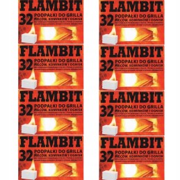 Flambit kūrenimas griliui, viryklėms ir židiniams, baltas kubas, rinkinys 8x32 vnt.