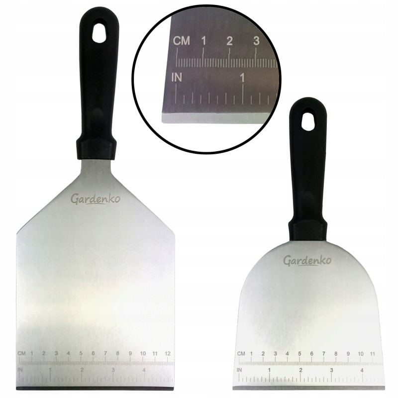 Burger mentelė mentelė plati grilio mentelė su matavimo puodeliu 2 vnt