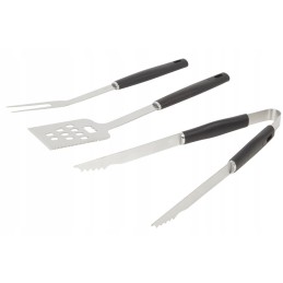 Grilio rinkinys, žnyplės, šakutė, mentelė, 3 vnt