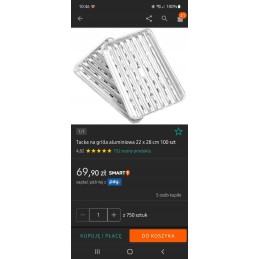 Aliuminio grilio padėklas 22 x 28 cm 25 vnt