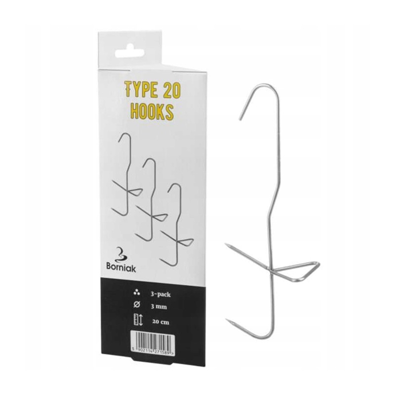 Borniak tipo 20 rūkymo kabliukas - 3 vnt (hab/hw-20/3)