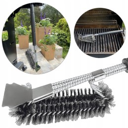 ️3 eilių nerūdijančio plieno grotelių valymo šepetys su grandikliu ️