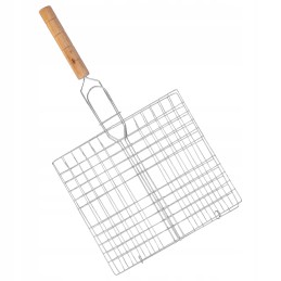 Grilio grotelės, krepšys mėsai, žuviai, daržovėms kepti, uždaros, plieninės grotelės